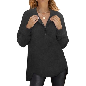 image:imageANRABESS Sweatshirt for Women Oversized Henley Tunic TopsDeep Grey