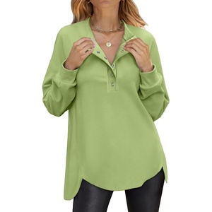 image:imageANRABESS Sweatshirt for Women Oversized Henley Tunic TopsGreen