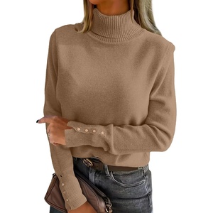 image:imageANRABESS Turtleneck Sweaters for Women Long Sleeve TopsLight Camel