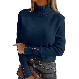 image:imageANRABESS Turtleneck Sweaters for Women Long Sleeve TopsNavy Blue