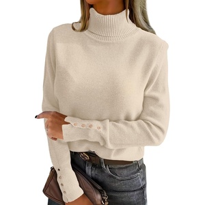 image:imageANRABESS Turtleneck Sweaters for Women Long Sleeve TopsParchment