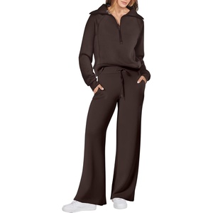 image:imageANRABESS Women 2 Piece Set Sweatsuits Lounge Fall OutfitsCoffee
