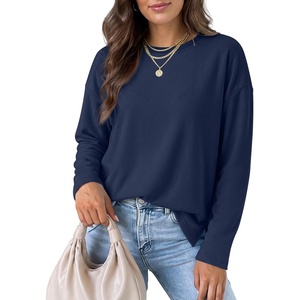 image:imageANRABESS Women Extra Soft Long Sleeve Shirts Oversized Thermal Fleece TopsNavy