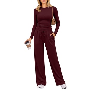 image:imageANRABESS Womens 2 Piece Lounge Sets 2026 Fall Trendy OutfitsDeep Red
