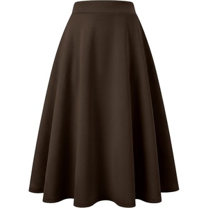 image:imageANRABESS Womens ALine Elastic High Waist Midi SkirtsBrown