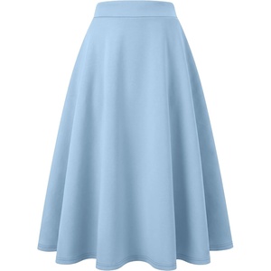 image:imageANRABESS Womens ALine Elastic High Waist Midi SkirtsLight Blue