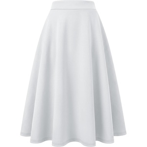 image:imageANRABESS Womens ALine Elastic High Waist Midi SkirtsWhite