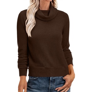 image:imageANRABESS Womens Cowl Neck Long Sleeve Fall Light SweaterCoffee