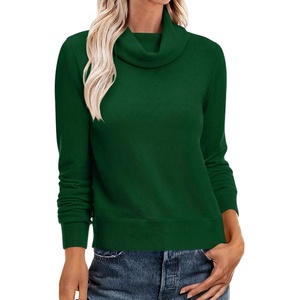 image:imageANRABESS Womens Cowl Neck Long Sleeve Fall Light SweaterForest Green