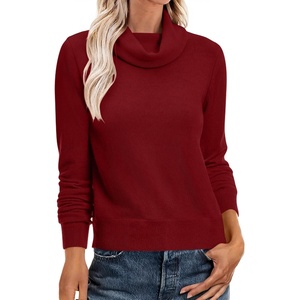 image:imageANRABESS Womens Cowl Neck Long Sleeve Fall Light SweaterRed