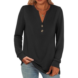 image:imageANRABESS Womens Fall Shirts Long Sleeve Henley Top Dressy Casual BlouseBlack