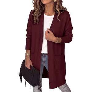 image:imageANRABESS Womens Lightweight Long Cardigan Sweaters 2026 Fall OutfitsWine Red