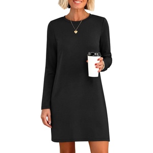 image:imageANRABESS Womens Long Sleeve Fall Casual T Shirt Mini DressBlack