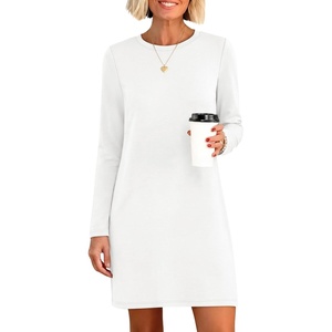 image:imageANRABESS Womens Long Sleeve Fall Casual T Shirt Mini DressWhite
