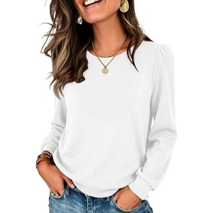 image:imageANRABESS Womens Long Sleeve Waffle Knit Shirts Fall Loose Fit Tunic TopsWhite