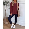 image:imageANRABESS Crewneck Sweatshirts for Women Long Sleeve ShirtsWine Red