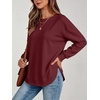 image:imageANRABESS Crewneck Sweatshirts for Women Long Sleeve ShirtsWine Red