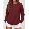 image:imageANRABESS Crewneck Sweatshirts for Women Long Sleeve ShirtsWine Red