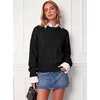 image:imageANRABESS Oversized Sweaters for Women Fall Wool Blend PulloverBlack