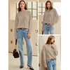 image:imageANRABESS Oversized Sweaters for Women Fall Wool Blend PulloverGrey Beige