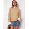 image:imageANRABESS Oversized Sweaters for Women Fall Wool Blend PulloverLight Camel