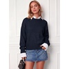 image:imageANRABESS Oversized Sweaters for Women Fall Wool Blend PulloverNavy Blue