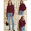 image:imageANRABESS Oversized Sweaters for Women Fall Wool Blend PulloverRed