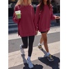 image:imageANRABESS Oversized Sweatshirt for Women Fleece Fall OutfitsWine Red