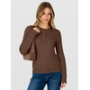image:imageANRABESS Sweaters for Women Cable Knit Henley Neck Fall OutfitsBrown