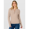 image:imageANRABESS Sweaters for Women Cable Knit Henley Neck Fall OutfitsLight Khaki