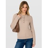 image:imageANRABESS Sweaters for Women Cable Knit Henley Neck Fall OutfitsLight Khaki