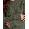 image:imageANRABESS Sweaters for Women Oversized Cable Knit Pullover Fall OutfitsArmy Green