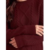 image:imageANRABESS Sweaters for Women Oversized Cable Knit Pullover Fall OutfitsBright Burgundy
