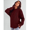 image:imageANRABESS Sweaters for Women Oversized Cable Knit Pullover Fall OutfitsBright Burgundy