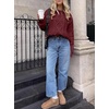 image:imageANRABESS Sweaters for Women Oversized Cable Knit Pullover Fall OutfitsBright Burgundy
