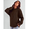 image:imageANRABESS Sweaters for Women Oversized Cable Knit Pullover Fall OutfitsRed Brown