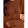 image:imageANRABESS Sweaters for Women Oversized Cable Knit Pullover Fall OutfitsRust Orange