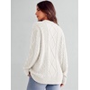 image:imageANRABESS Sweaters for Women Oversized Cable Knit Pullover Fall OutfitsWhite Cream