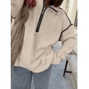 image:imageANRABESS Sweaters for Women Quarter Zip Pullover Collared 2026 Fall OutfitsAlmond