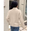 image:imageANRABESS Sweaters for Women Quarter Zip Pullover Collared 2026 Fall OutfitsAlmond Solid Color