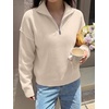 image:imageANRABESS Sweaters for Women Quarter Zip Pullover Collared 2026 Fall OutfitsAlmond Solid Color