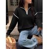 image:imageANRABESS Sweaters for Women Quarter Zip Pullover Collared 2026 Fall OutfitsBlack
