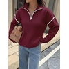 image:imageANRABESS Sweaters for Women Quarter Zip Pullover Collared 2026 Fall OutfitsBurgund