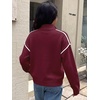 image:imageANRABESS Sweaters for Women Quarter Zip Pullover Collared 2026 Fall OutfitsBurgund