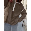 image:imageANRABESS Sweaters for Women Quarter Zip Pullover Collared 2026 Fall OutfitsCoffee