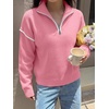 image:imageANRABESS Sweaters for Women Quarter Zip Pullover Collared 2026 Fall OutfitsCoral Pink