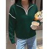 image:imageANRABESS Sweaters for Women Quarter Zip Pullover Collared 2026 Fall OutfitsDark Green