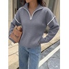 image:imageANRABESS Sweaters for Women Quarter Zip Pullover Collared 2026 Fall OutfitsDark Grey