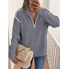 image:imageANRABESS Sweaters for Women Quarter Zip Pullover Collared 2026 Fall OutfitsDark Grey