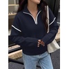 image:imageANRABESS Sweaters for Women Quarter Zip Pullover Collared 2026 Fall OutfitsDeep Blue